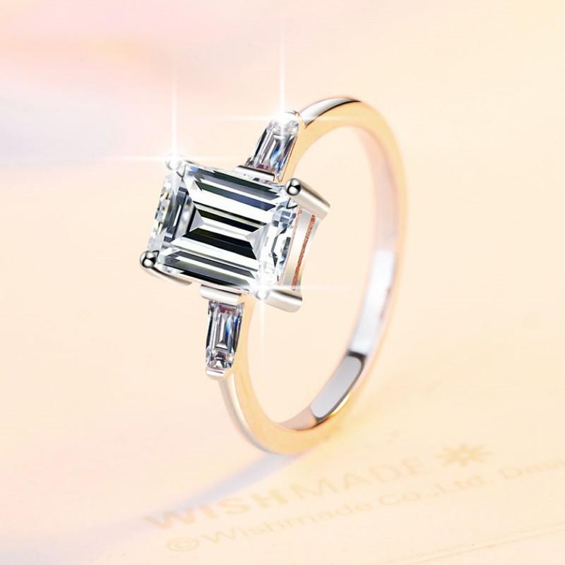 S925 Sterling Silver Grandmother Cut Ring/2 Karat/Synthetic Moissanite Ring fashion jewelry accessory woman girl promise ring-199(35%)