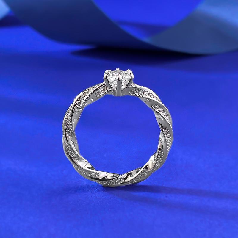 S925 Sterling Silver Six-claw Cut Ring  5mm 6A Cubic Zirconia Ring(35%)