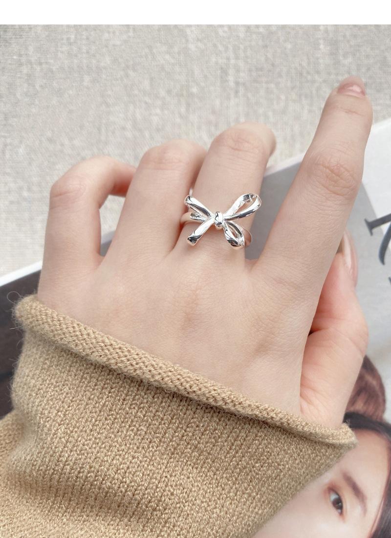 S925 Sterling Silver Bow Irregular Ring Women -515(45%)
