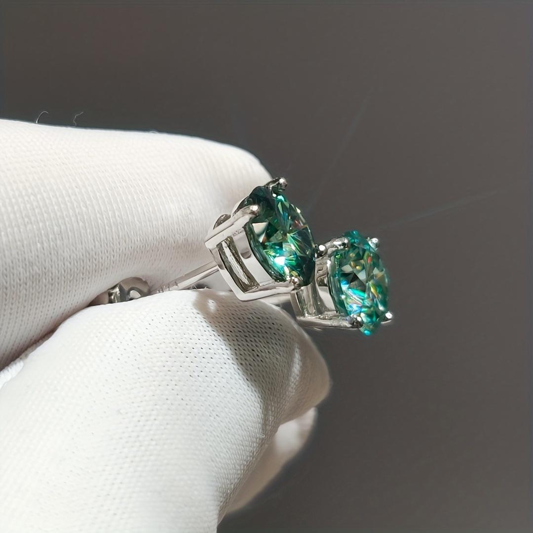 S925 Sterling Silver High Grade Synthetic Moissanite  Four-Claw Stud Earrings Daily Life Earrings-642(35%))