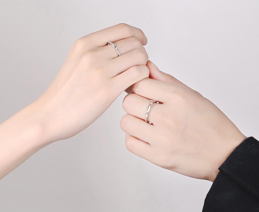 S925 Sterling Silver Mobius Simple Couple Open Ring -481 weddingring(45%)