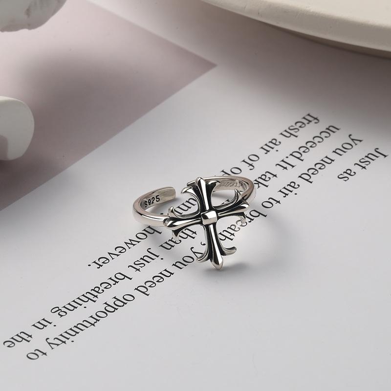 S925 Sterling Silver Cross Open for Men Ring -495(45%)