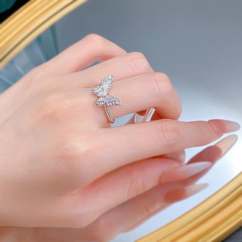 S925 Sterling Silver Brushed Dream Butterfly Ring fashion jewelry accessory woman girl promise ring Springtok-293(35%)