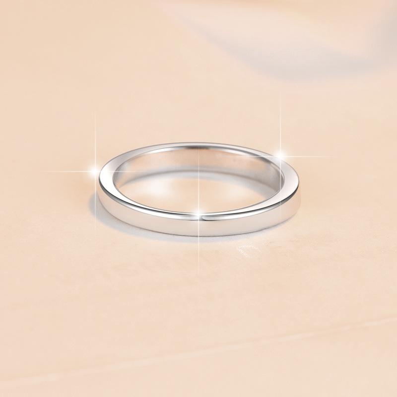 Synthetic Moissanite S925 Sterling Silver One-word Double Row Band Ring-565(35%)