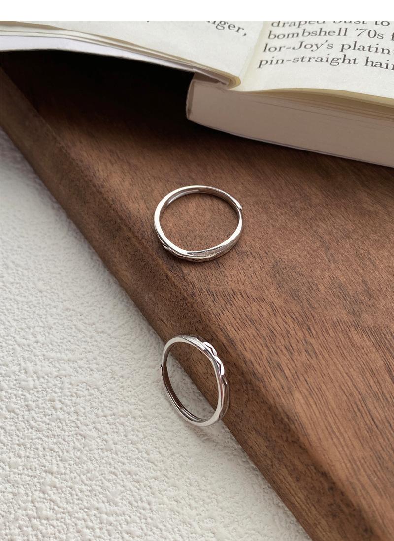S925 Sterling Silver Niche Simple Matte Unisex Couple Rings Personality Fashion Light Luxury Pair Rings -630 jewellery  with  meaning(45%)