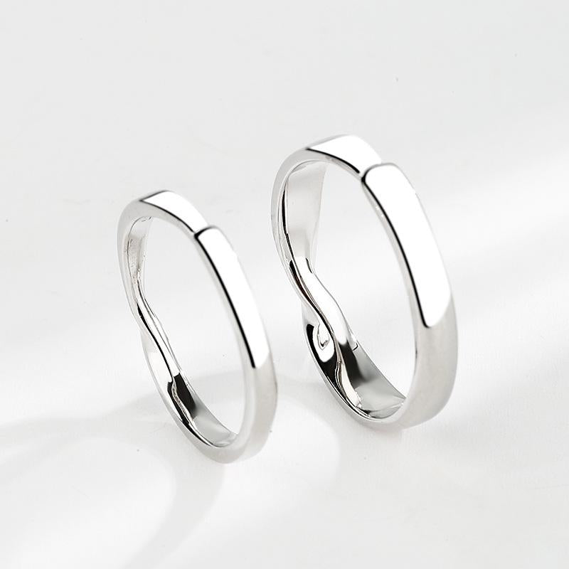 S925 Sterling Silver Mobius Ring Plain Band Couple Rings - 486 weddingring(45%)