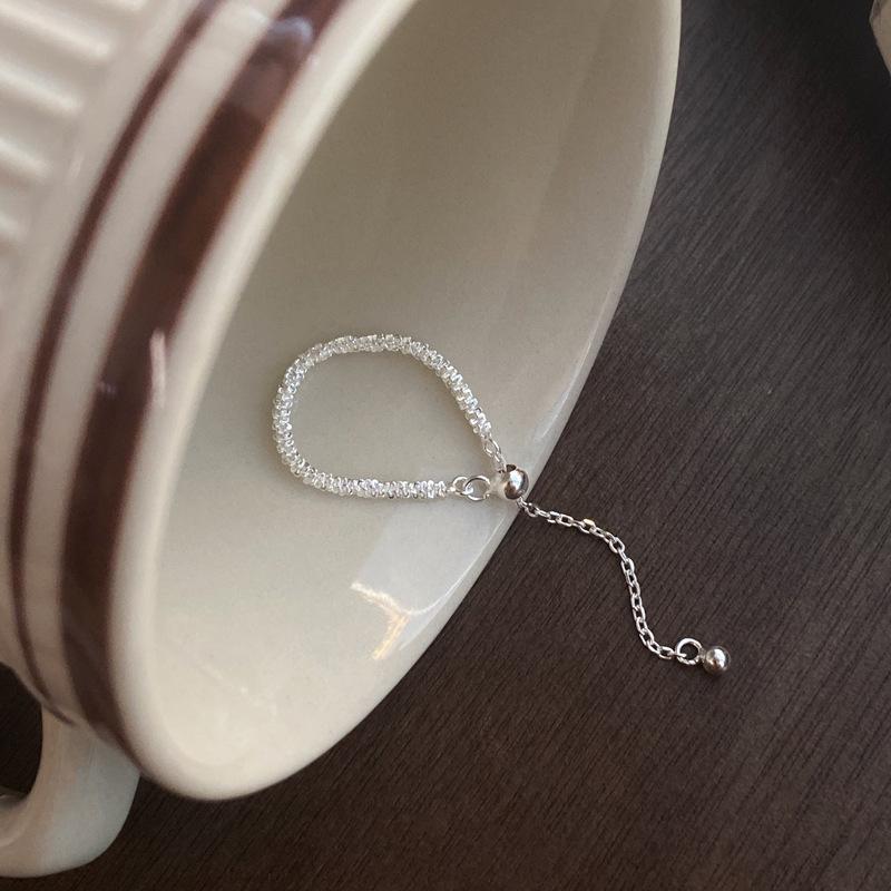 S925 Sterling Silver Sparkling Plain Band Stackable Ring for Women - 504(45%)