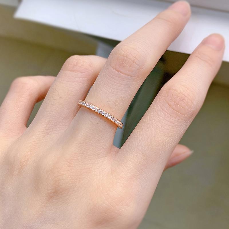 NO.091 S925 Sterling Silver Full Ring 6A Cubic Zirconia Ring fashion jewelry accessory woman girl promise ring Springtok