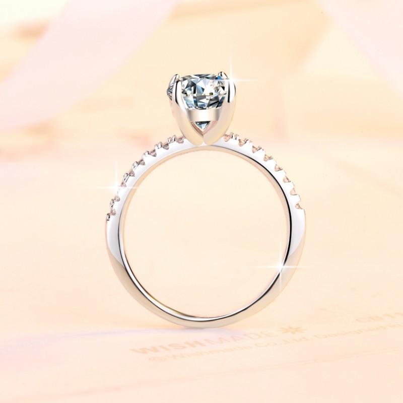 6A Cubic Zirconia S925 Sterling Silver Pigeon egg 2 Carat Ring Elegant Luxury Daily Life Woman Birthday Gift Engagement Ring Springtok-131(35%)