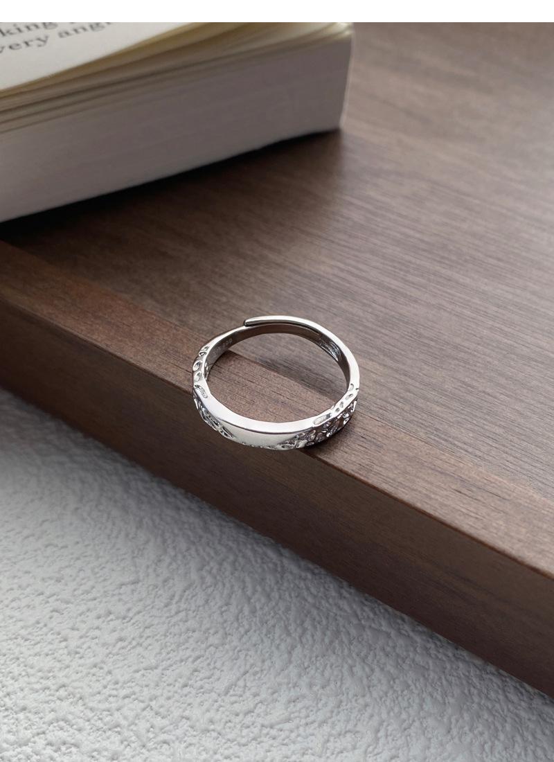 S25 Sterling Silver Simple Glacier Plain Band Couple Ring Open Ring -507 jewellery  with  meaning(45%)