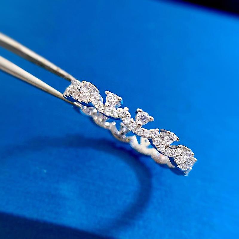 NO.092 S925 Sterling Silver Lace Ring 6A Cubic Zirconia Ring fashion jewelry accessory woman girl promise ring Springtok