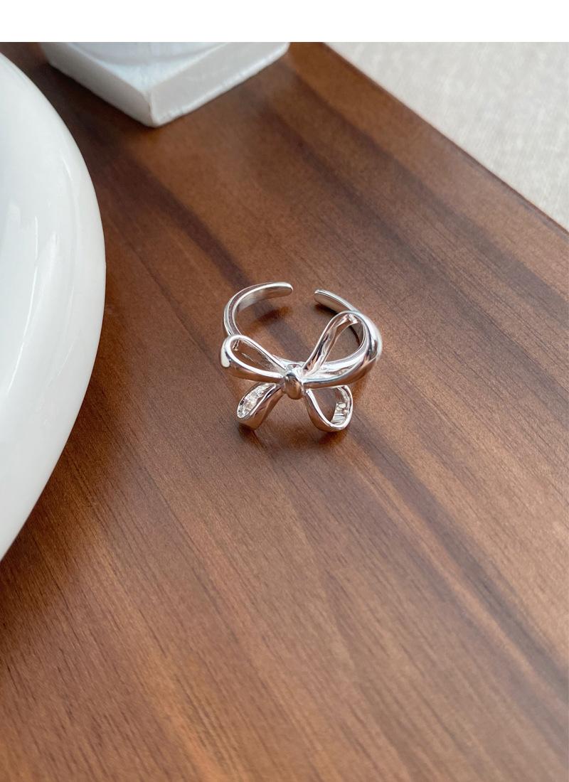 S925 Sterling Silver Bow Irregular Ring Women -515(45%)