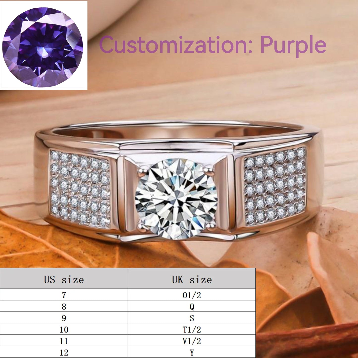 Synthetic Moissanite Sterling Silver Men's Little Starry Ring elegant luxury daily life engagement ring-203(35%)