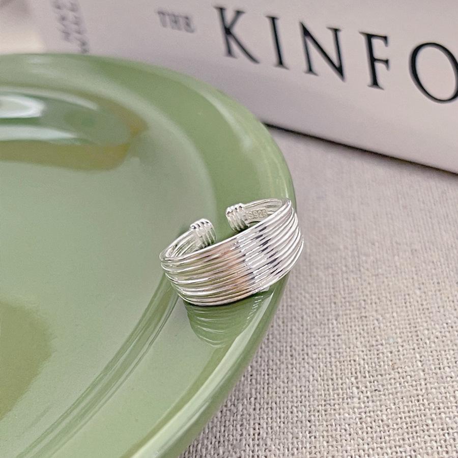 S925 Sterling Silver Multi-layer Ring Women's Open Ring-529(45%)