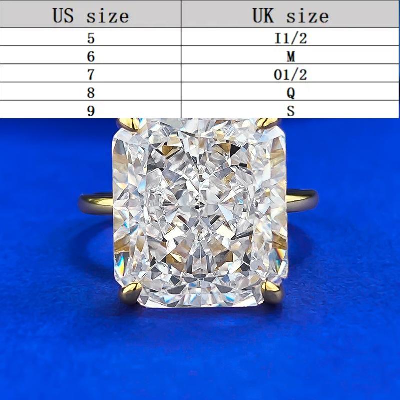 S925 Sterling Silver Ice Flower Cut Square Ring 12*14mm 8A Cubic Zirconia Ring fashion jewelry accessory woman girl promise ring-218(35%)