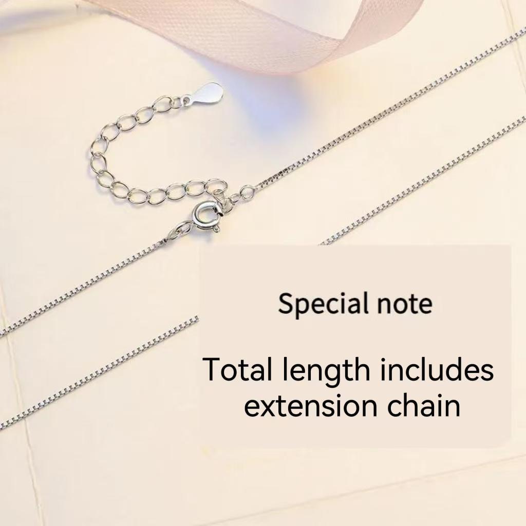 S925 Sterling Silver Box Chain birthday gift silver jewelry minimalist necklace pendant necklace-330(35%)