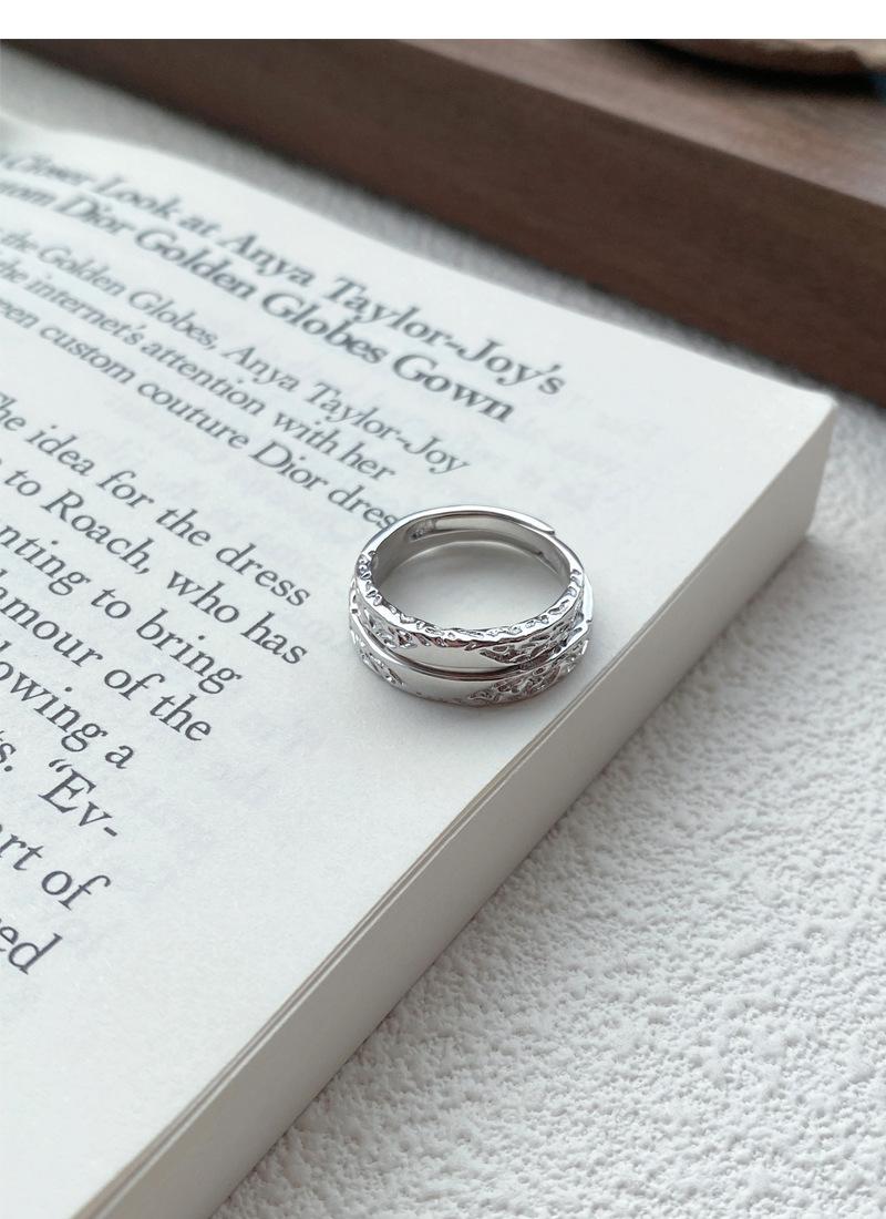 S25 Sterling Silver Simple Glacier Plain Band Couple Ring Open Ring -507 jewellery  with  meaning(45%)