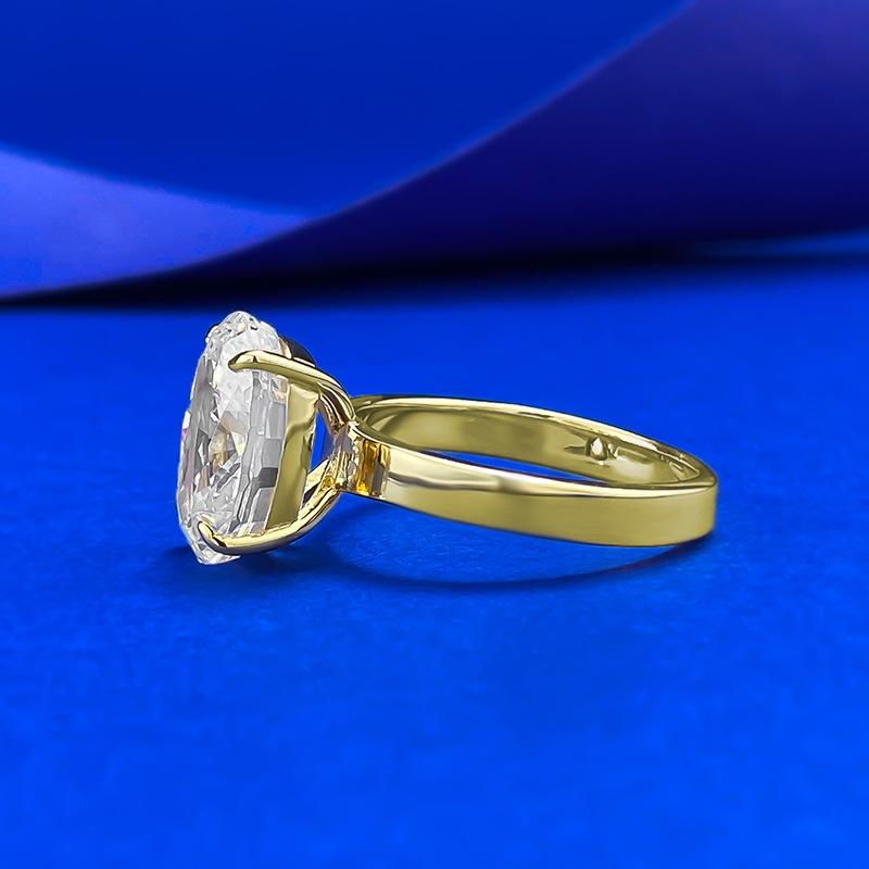 S925 Sterling Silver Ice Flower Cut Elonggate Oval Ring 8*12mm 8A Cubic Zirconia Ring-142(45%)