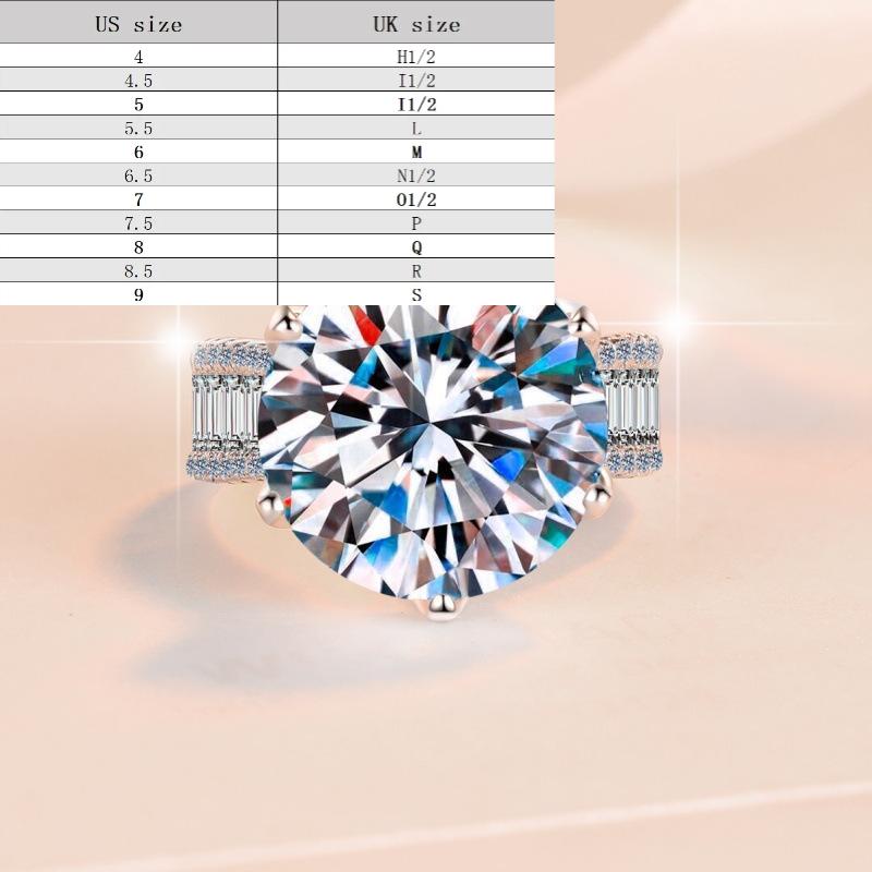 8A Cubic Zirconia Ring S925 Sterling Silver 10 Karat Ring Synthetic Ring fashion jewelry accessory woman girl promise ring-248(35%)
