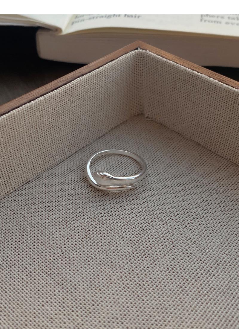 S925 Sterling Silver Snake Simple Shape Ring for Women - 503(45%)