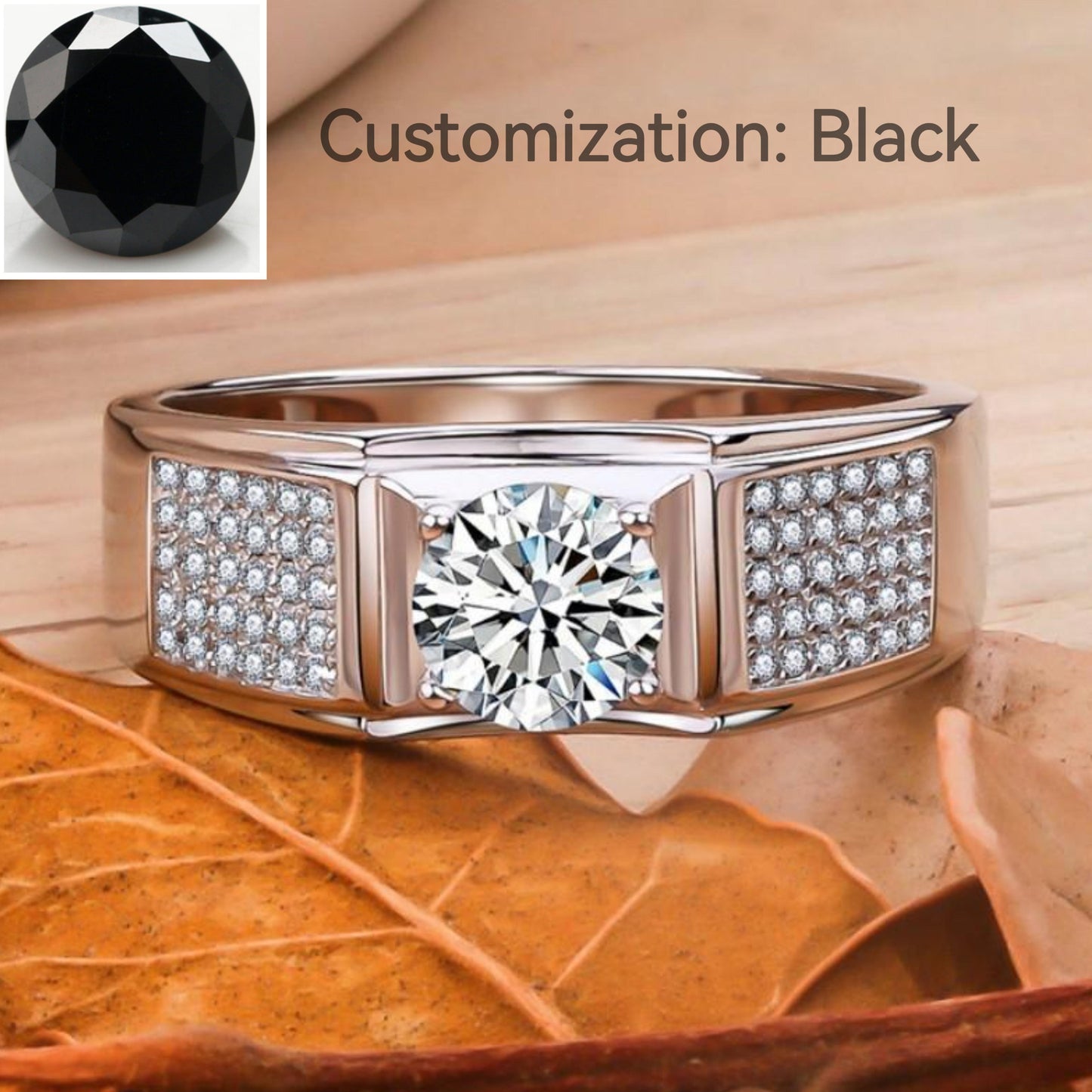 NO.158 Synthetic Moissanite Sterling Silver Little Starry Ring Couple Ring fashion jewelry accessory promise ring Springtok Men's Ring