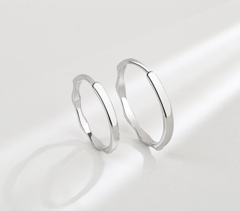 S925 Sterling Silver Ancient Style Bamboo Joint Couple Rings - 485 weddingring(45%)