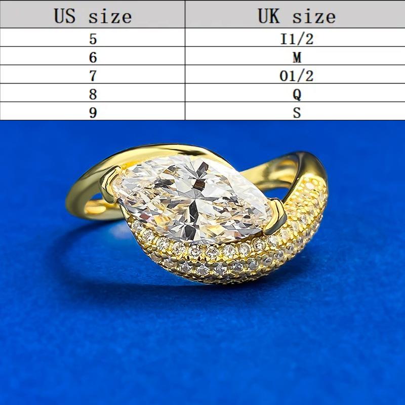 S925 Sterling Silver Marquise Ring 6*12mm 6A Cubic Zirconia Ring fashion jewelry accessory woman girl promise ring-287(35%)