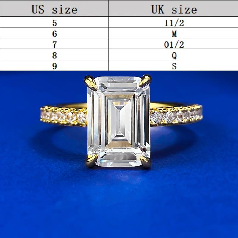 S925 Sterling Silver Grandma Cut Square Sugar Ring 7*10mm 6A Cubic Zirconia Ring Springtok-388(35%)