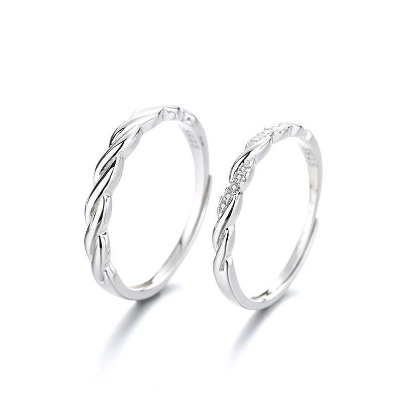 S925 Sterling Silver Mobius Ring Couple Rings Simple Adjustable Band -519 weddingring(45%)
