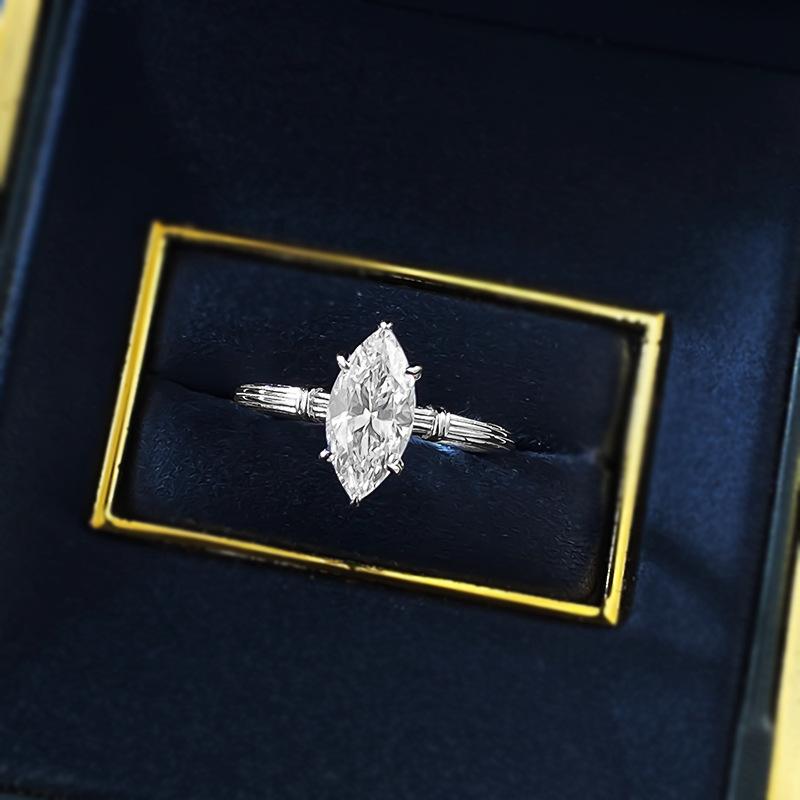 S925 Sterling Silver Bends and Hitches Twist Horse Eye Ring 6 * 12mm 6A Cubic Zirconia Ring-340(35%)