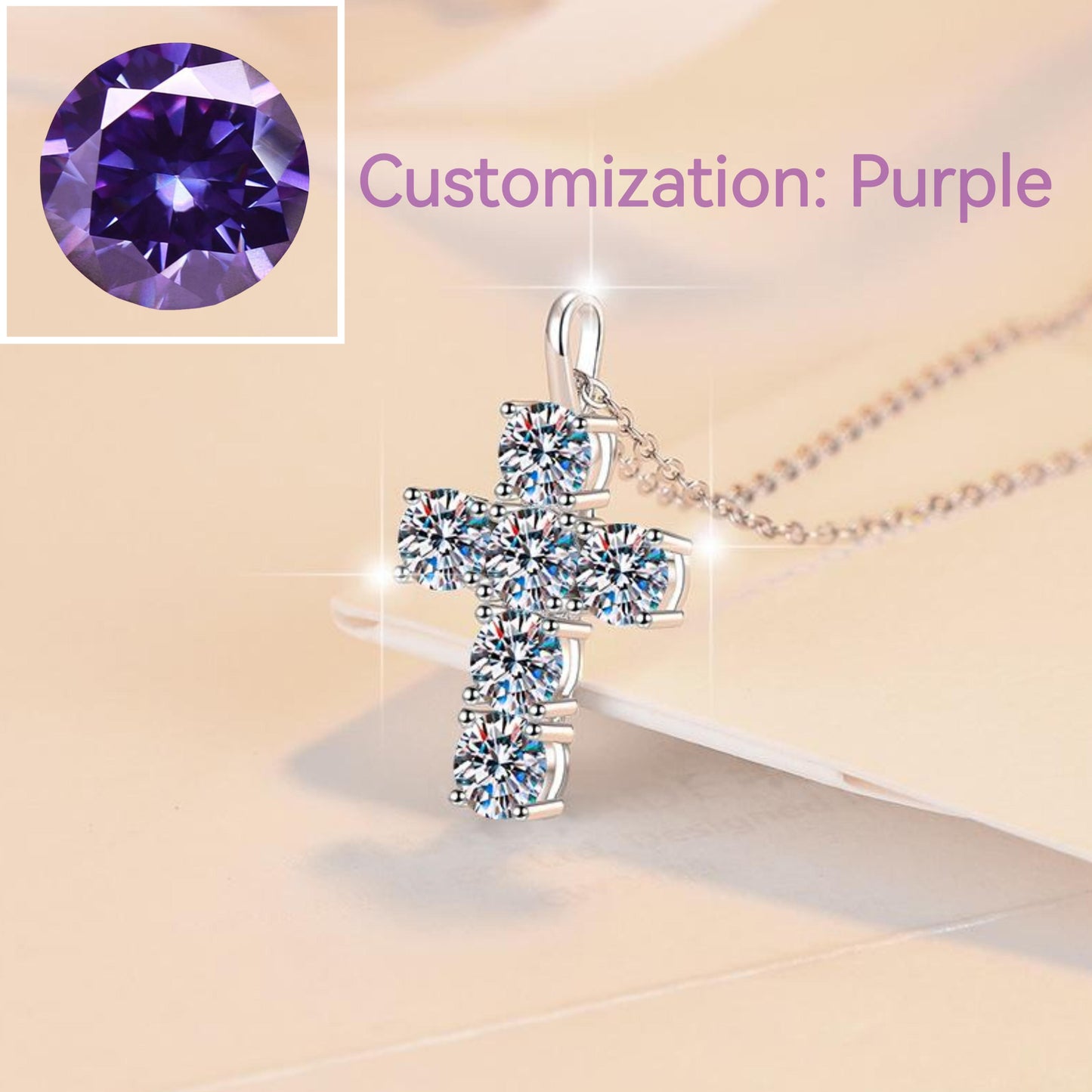 23. S925 Sterling Silver Synthetic Moissanite Big Cross Pendant