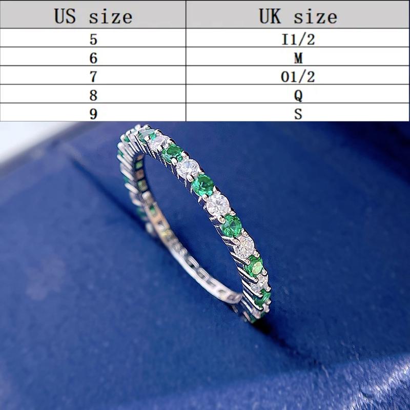 S925 Sterling Silver Color Fine Row Band Ring 6A Cubic Zirconia Ring fashion jewelry accessory woman girl promise ring-129(35%)