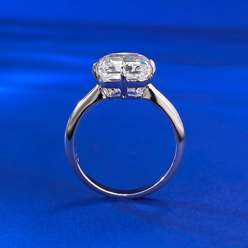 S925 Sterling Silver Ice Flower Cut Square Ring 8*10mm 8A Cubic Zirconia Ring fashion jewelry accessory woman girl promise ring-379(35%)