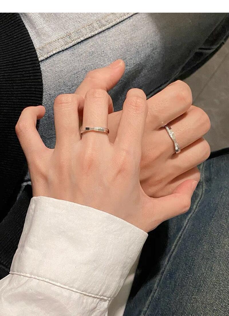 S925 Sterling Silver Mobius Plain Band Couple Rings Pair - 526 weddingring(45%)