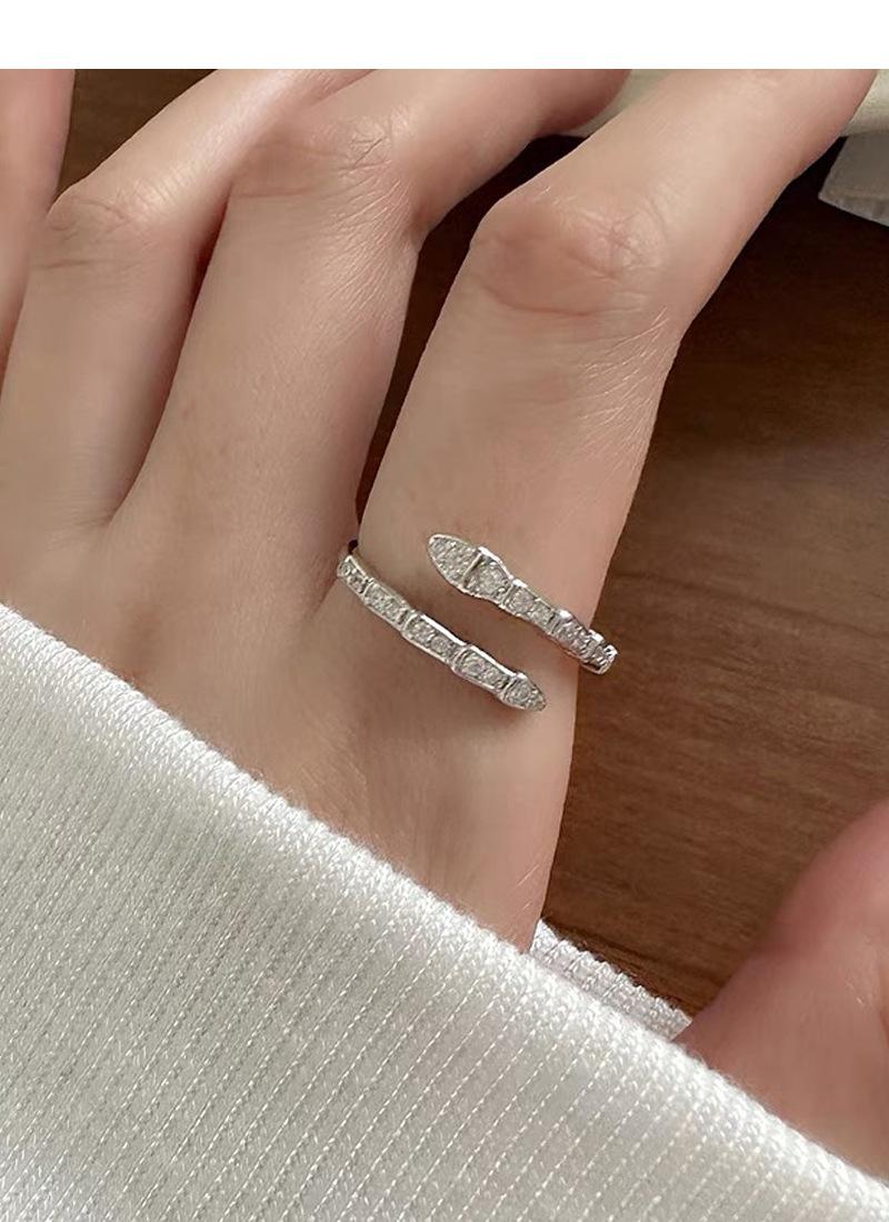 S925 Sterling Silver Snake-Shaped Ring Open Ring For Women -506(45%)